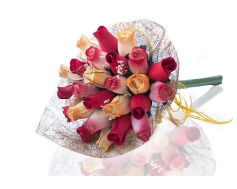 BUCHET DE TRANDAFIRI DIN LEMN "LOREN"